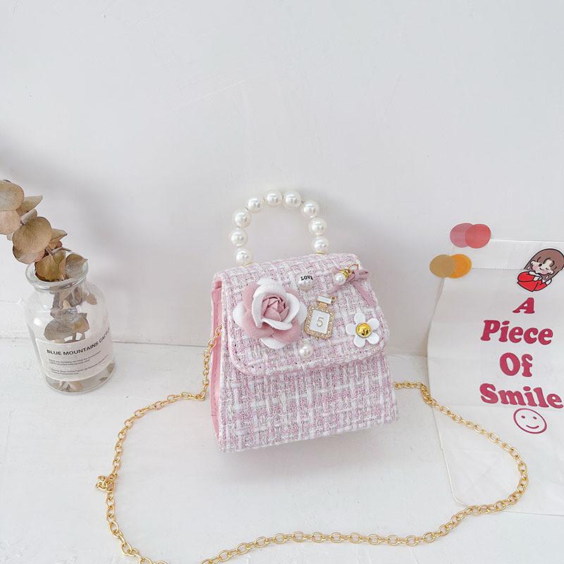 Adorable Children's Bowknot Crossbody Bag Fashionable Floral Design For Girls