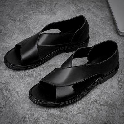 Herren Sommer Echtleder Sandalen Atmungsaktive Outdoor Slipper Strandschuhe Römische Klassische Herren Sandalen Bequeme Fahrschuhe