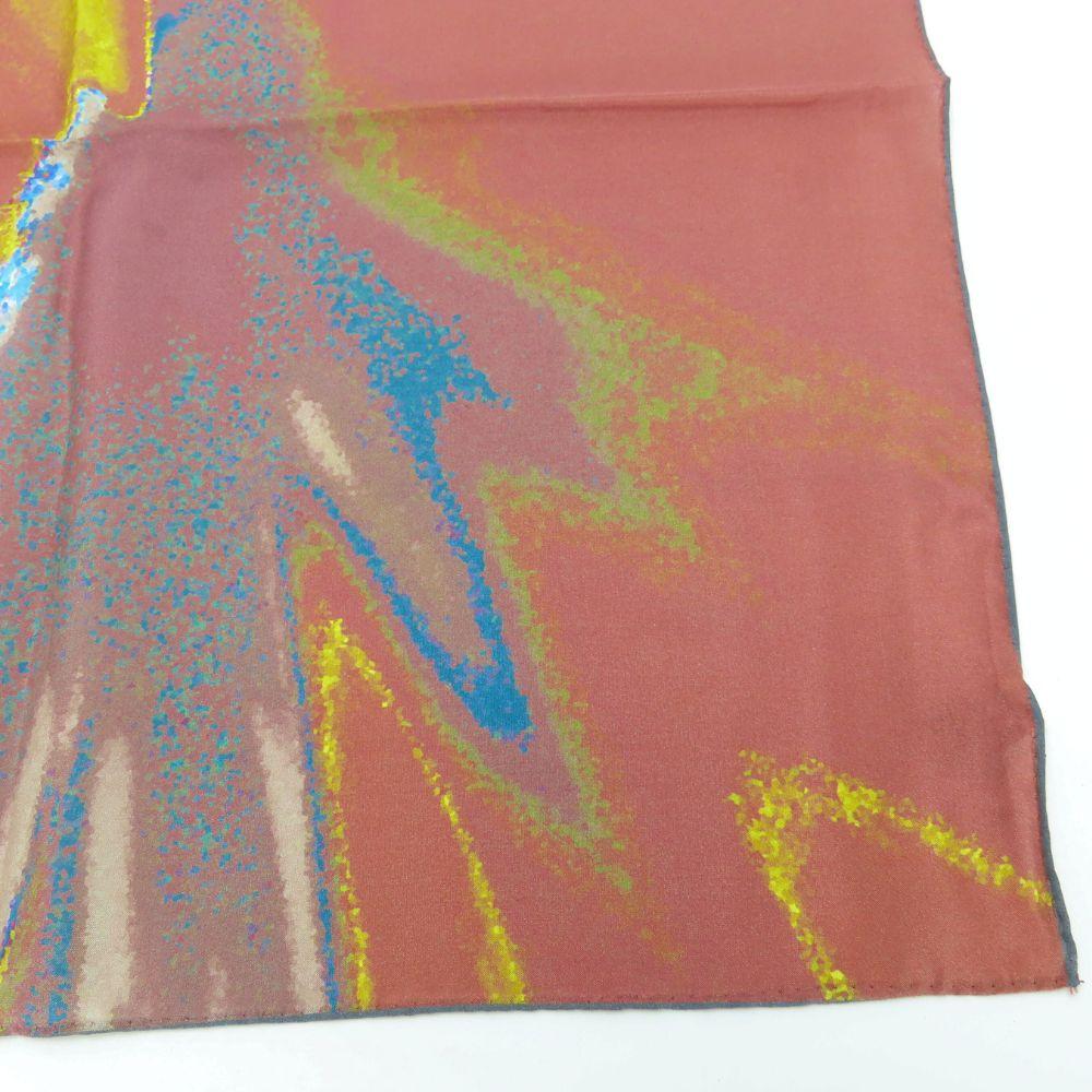 Used Pierre Cardin handkerchief silk Dark marks brown multicolor Fashionable