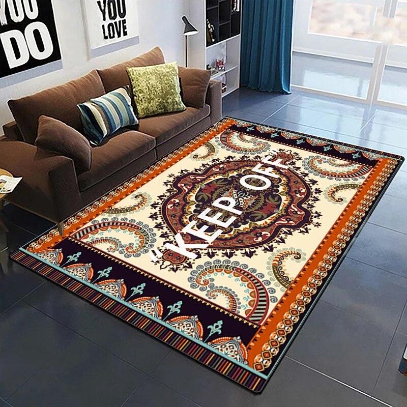 Keep Off Pattern Dekorativer quadratischer Teppich Modernes Haus Wohnzimmer Boden Matte Schlafzimmer Teppich Kunst Poster Matte Fans Geschenk Alfombra