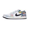 Air Jordan 1 Denim Abrasion Resistant Low Top Basketball Shoes Men's White Blue IH0648-141(Team303-)