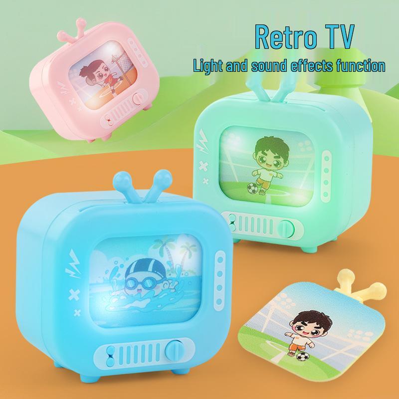 

Mini Retro TV Keychain: Light & Sound Cartoon Pendant Toys for Kids