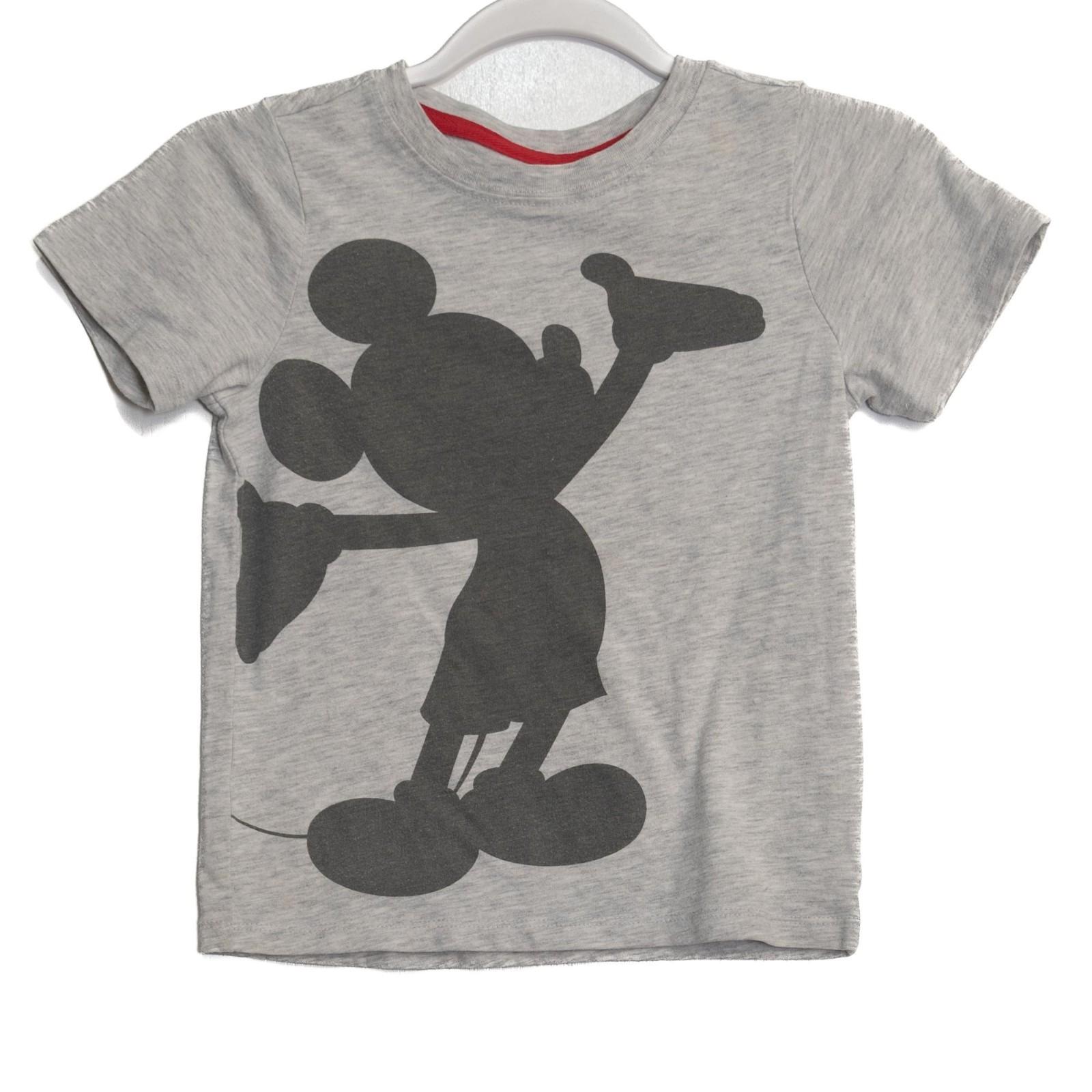 Disney Size 8 Mickey Mouse Gray Short Sleeve T-Shirt Cotton Blend Kids Top L