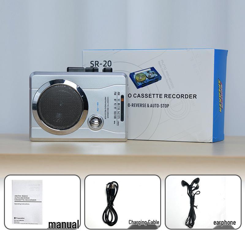 Portable Walkman Cassette Player with Built-in Speaker & Multi-band Radio for English Listening & Playback. Perfect for Students.