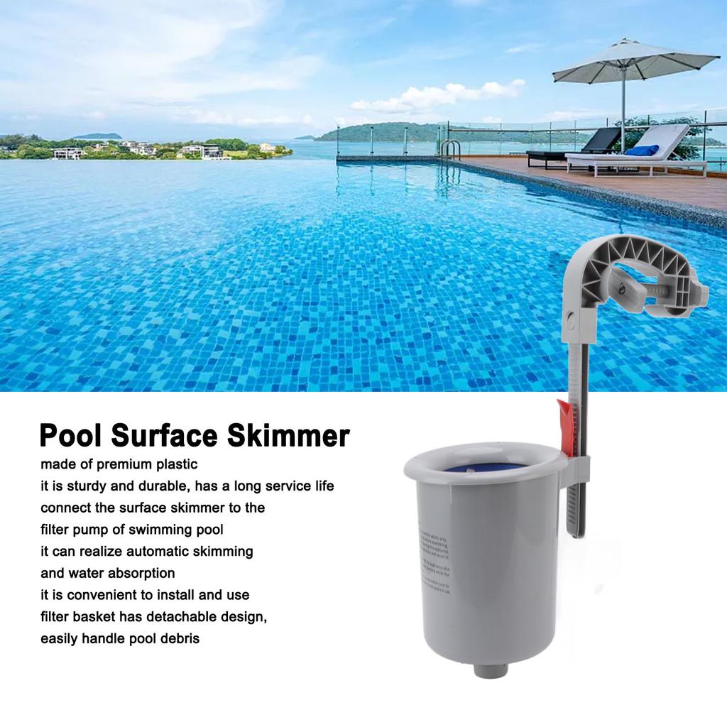 Pool Automatic Debris Collector Gray Convenient Corrosion Resistant Pool  Skimmer Easy Installation for Swimming Pool