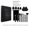 11-Piece Professional Makeup Brush Set with Black Wooden Handles