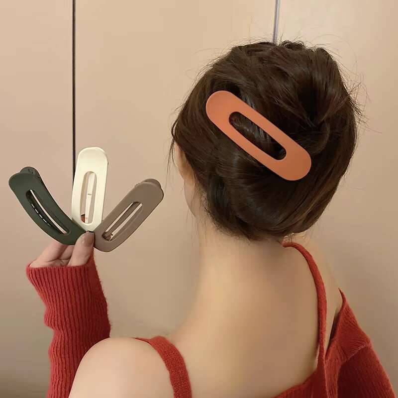 Korean Frosted Flat Hair Clips For Women Large MaHtte Hairpins Hairgrips Big Clip Bangs Barrettes Girls Hair Accessories