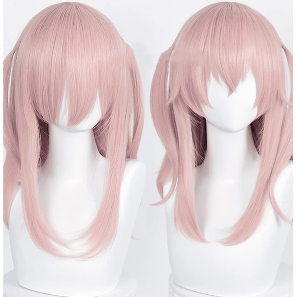 LAOBAO Cosplay Sasuga Long Pink Wig with Costume Accessory for School and Events Wig, Inui, Heat-Resistant, Twintails, Parties, Halloween, Festivals,