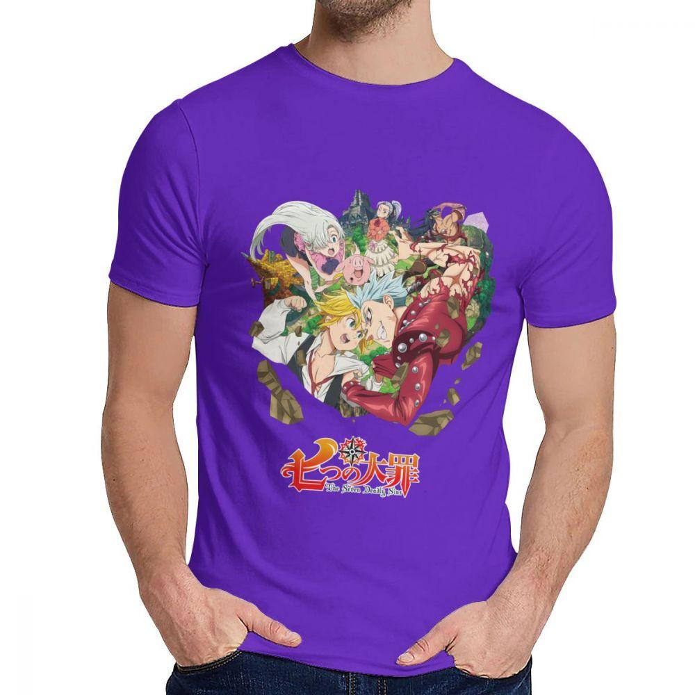 Unisex Tee Shirt The Seven Deadly Sins Comfortable Stylish Man S O Neck Cartoon Print T