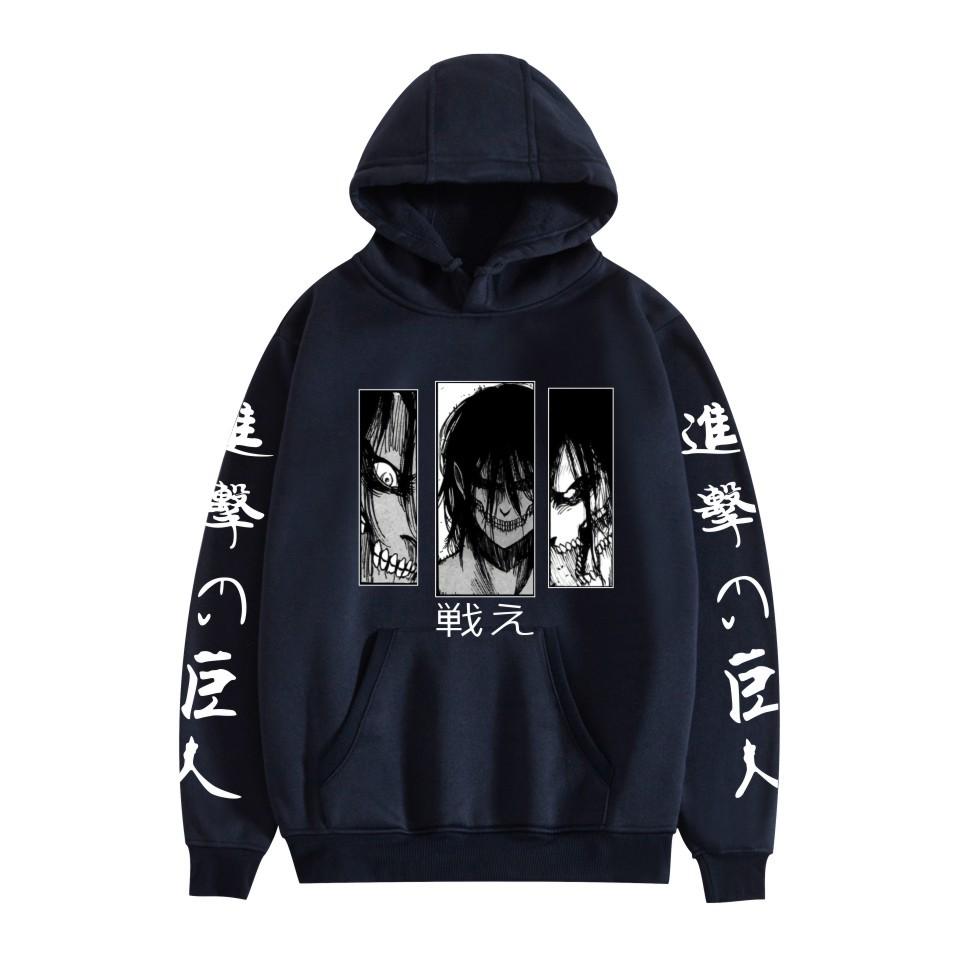 Anime útok na Titany Eren Yeager grafický tisk mikina pro muže a ženy Shingeki no Kyojin Harajuku unisex mikina