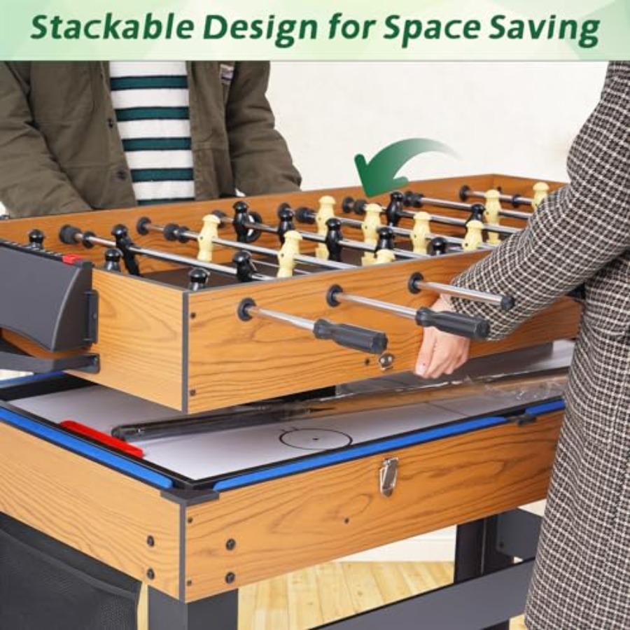 4in1 Multi Game Table 54 Combination Game Table Set for Adults Combo Game Table for Home Game Room with Soccer Billiards Tablet