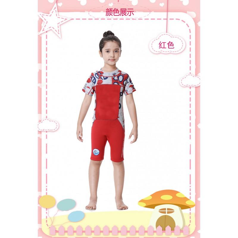 Kids 2.5mm Neoprene Wetsuit Short Sleeve Shorts Full Body Diving Suit With Rear Zipper Warm Swimwear Boys Girls