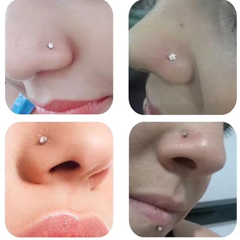 Classic F136 Titanium Zircon Nose Stud with S-Bar Piercing