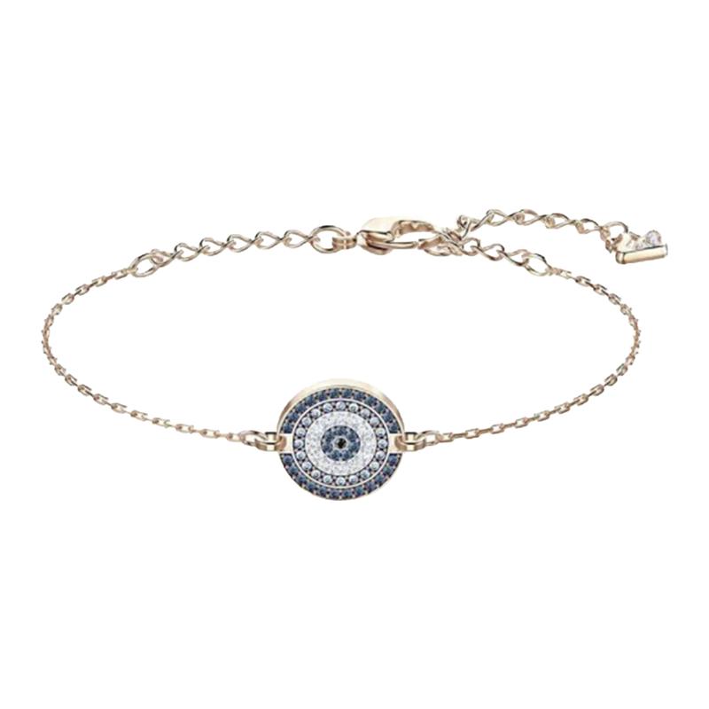 Swarovski Fashionable Devil s Eye Crystal Lucky Guardian Bracelet for Women #Girls# Rose Gold 5429128 золотой
