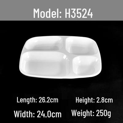 AVADEN Round Melamine Divided Dinner Plate