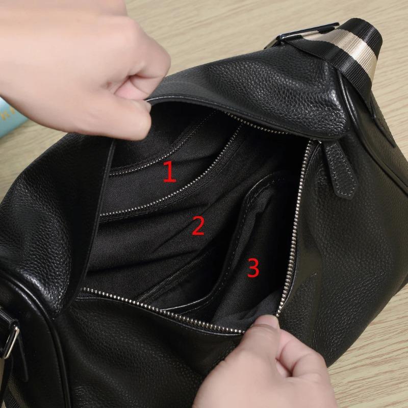Genuine Leather Men's Commuter Single-shoulder Crossbody Bag Cowhide Simple Men's Bag Fashionable Shoulder Bag
