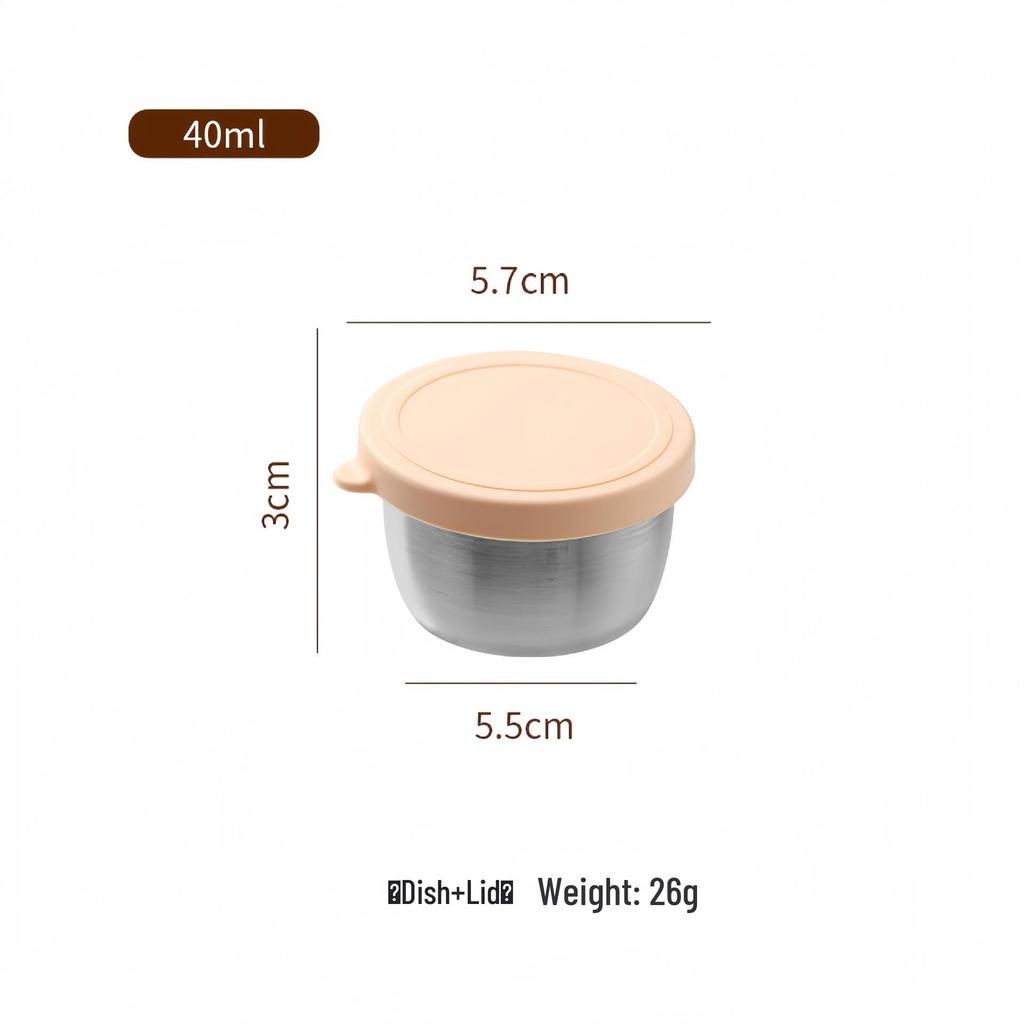 Portable Stainless Steel Sauce Cup with Leak-Proof Silicone Lid - Ideal for Outdoor Salads