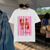 Funny Lobster Meme TShirt Pink Stripe Print Casual White Tee Harajuku Streetwear  Y2k Top Women Clothes  Graphic T Shirts