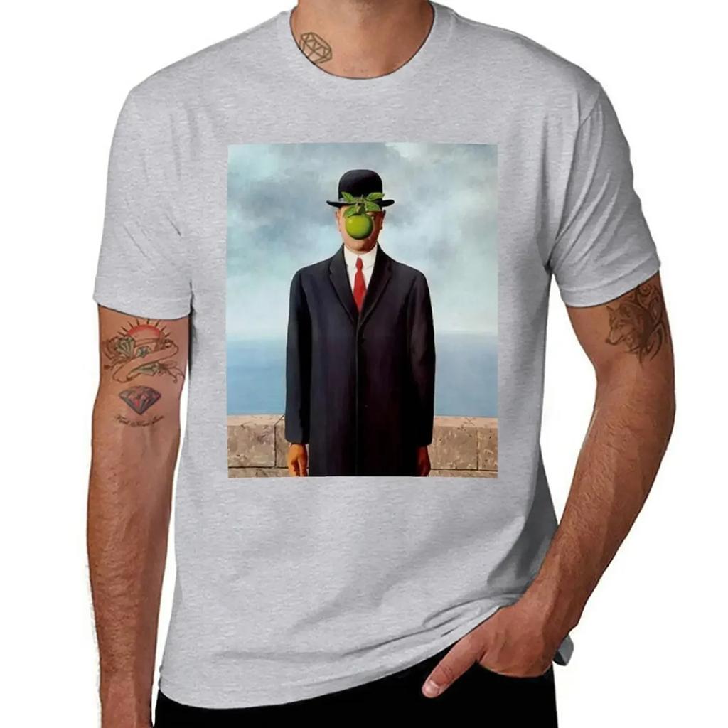 Der Sohn des Menschen, von Rene Magritte 1964 T-Shirt Oberteile Sommeroberteile Herrenkleidung
