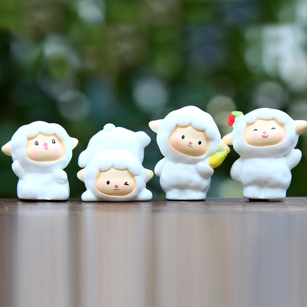 6pcs Cute Cartoon Sheep Handheld Fruit Model Ornament Set For Playroom Decor And Giftgiving
