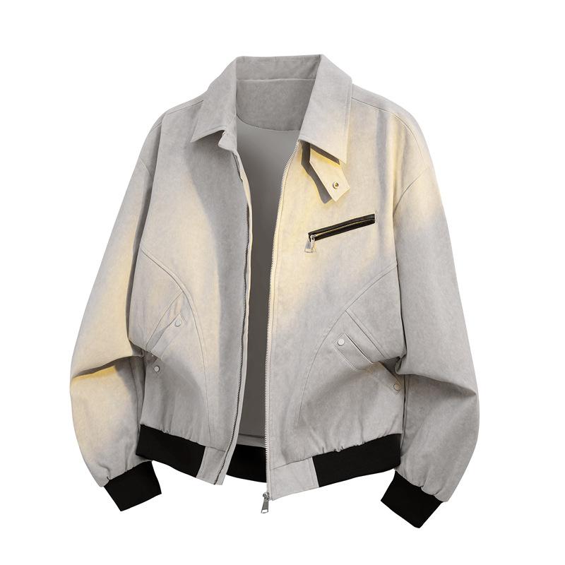 Jacket Men s Lapel Season New Versatile Couple Casual Loose Men s Coat M