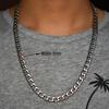 10 PCS Men's Necklace Round Link Cuban Chain Silver Stainless Steel Choker Punk Boy Women Jewelry Accessory Gift