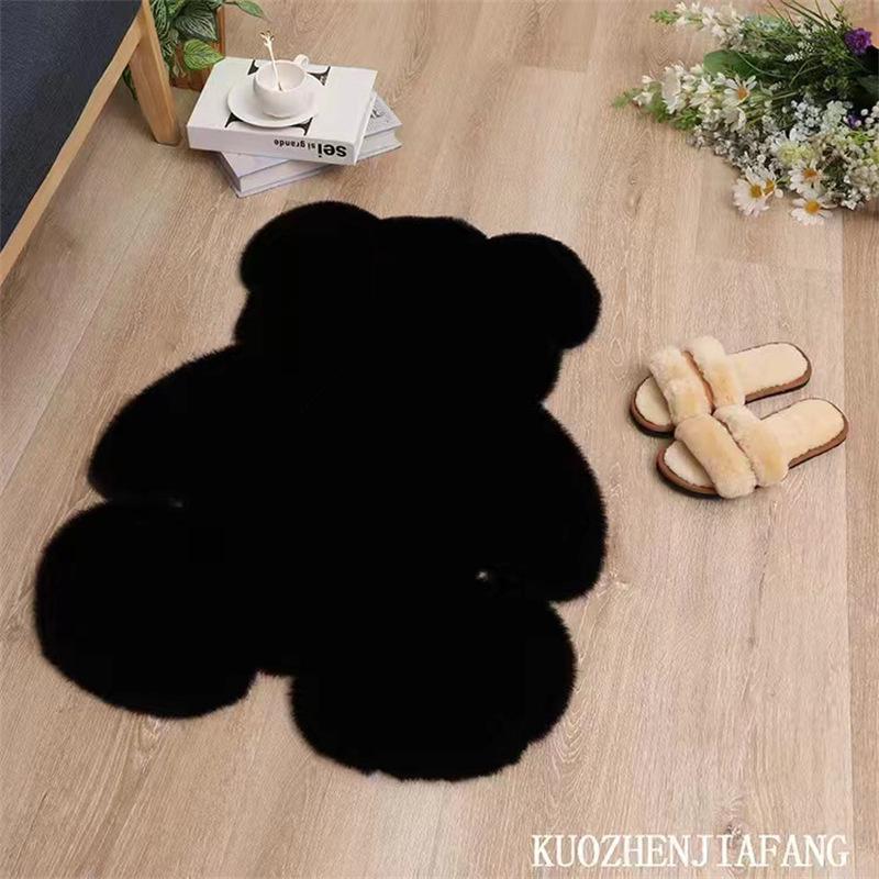 Irregular Shape Faux Rabbit Fur Rug for Living Room, Bedroom, or Dining Room