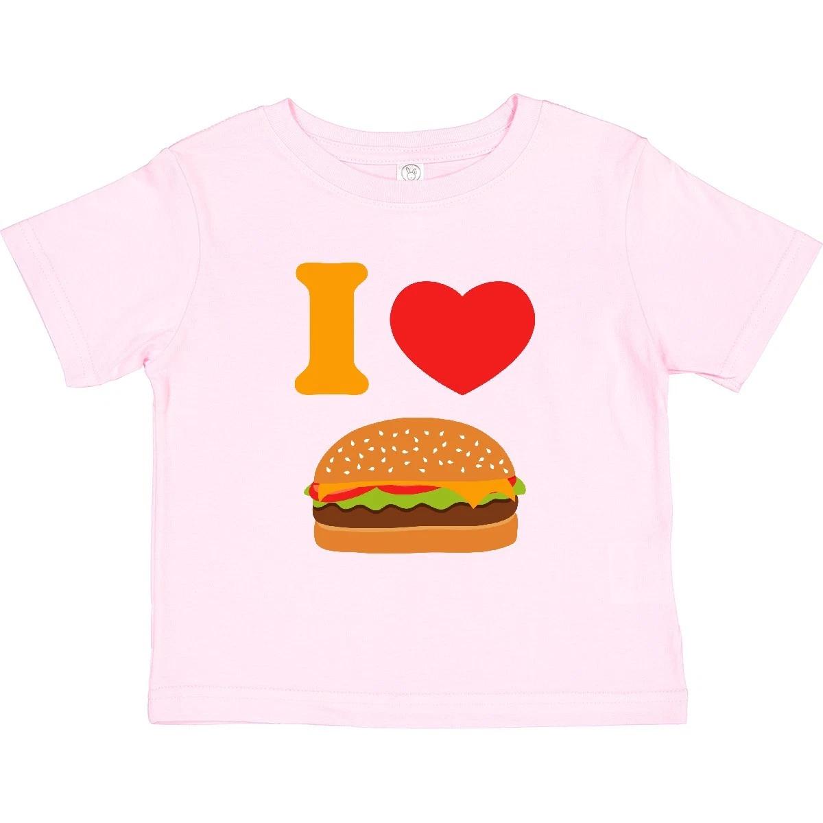 Inktastic I Love Cheeseburgers Toddler T-Shirt Cheeseburger Heart Hamburger Cute 120