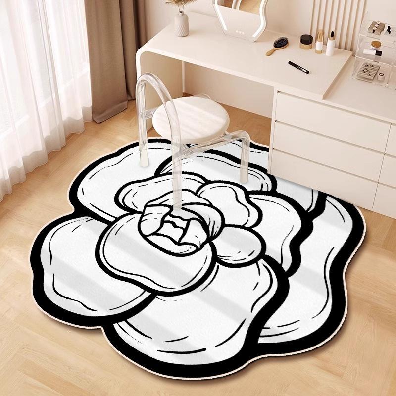 Rose-Shaped Diatom Mud Floor Mat - Stain-Resistant, Easy-to-Clean, for Bedroom or Living Room