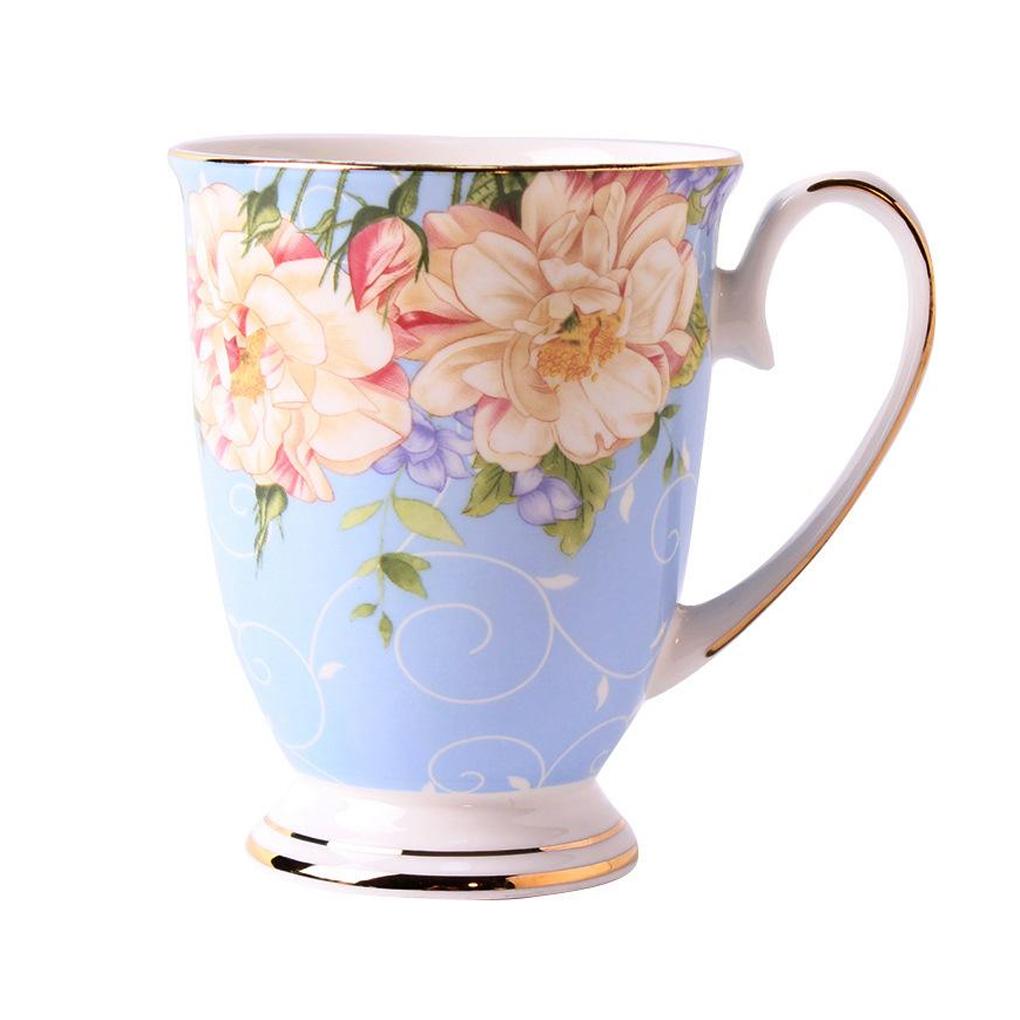 Flower Mug Coffee Milk Water Ceramic Mugs Cup Office Vintage Supplies