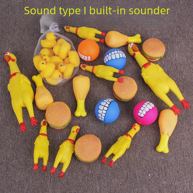 Durable Dog Toys: Squeaky Chicken and Molar Ball for Puppies and Adult Dogs