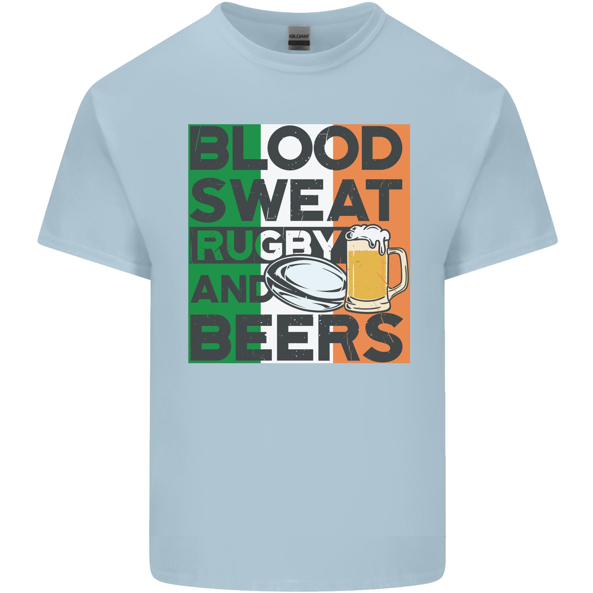 Blood Sweat Rugby and Beers Ireland Funny Unisexs Light Cotton TShirt S