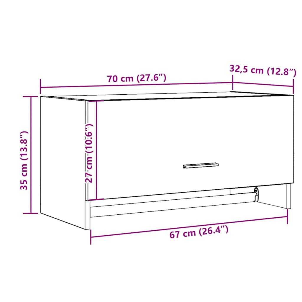 Artisan Oak Wardrobe 70 x 32.5 x 35 cm Particleboard