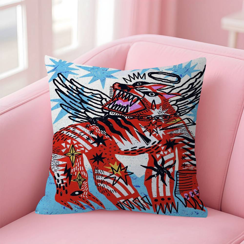 Retro Abstract Nourishing Soul Classic Wall Art Pillow Cover Design Cushion Cover Decor Holiday Decorati