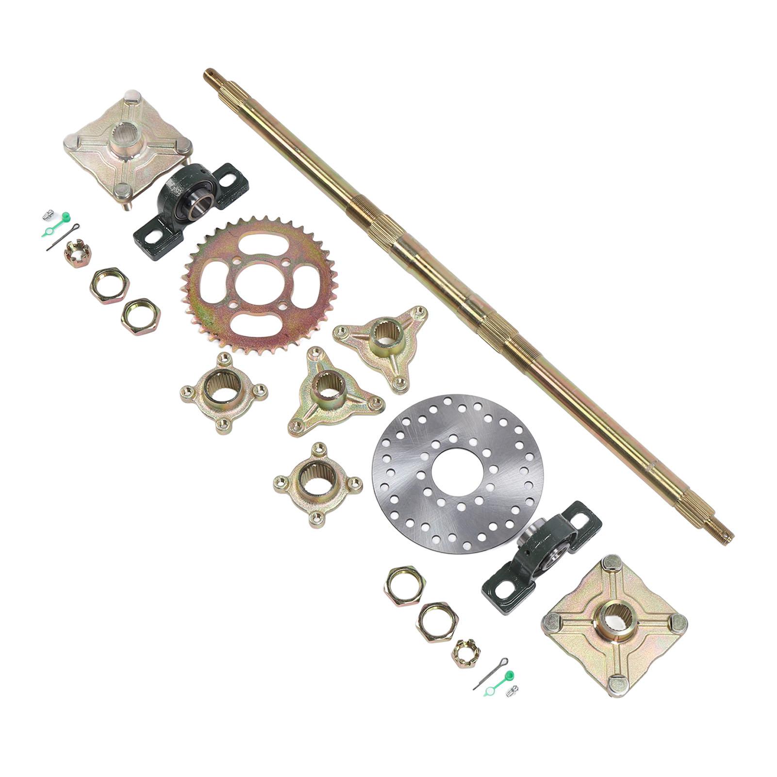 

Комплект задней оси 710 мм Улучшенная производительность Фиксированное сиденье Тормозной диск Шатуны 4 отверстия для квадроциклов 50-150 куб. см