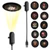 Christmas Projector Light USB 360 Degree Rotating LED Projector Lamp Switchable Pattern LED Projector Lamp For Room Ceiling