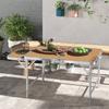 3ft Aluminium MDF-Top Folding Picnic Table Portable Camping Table