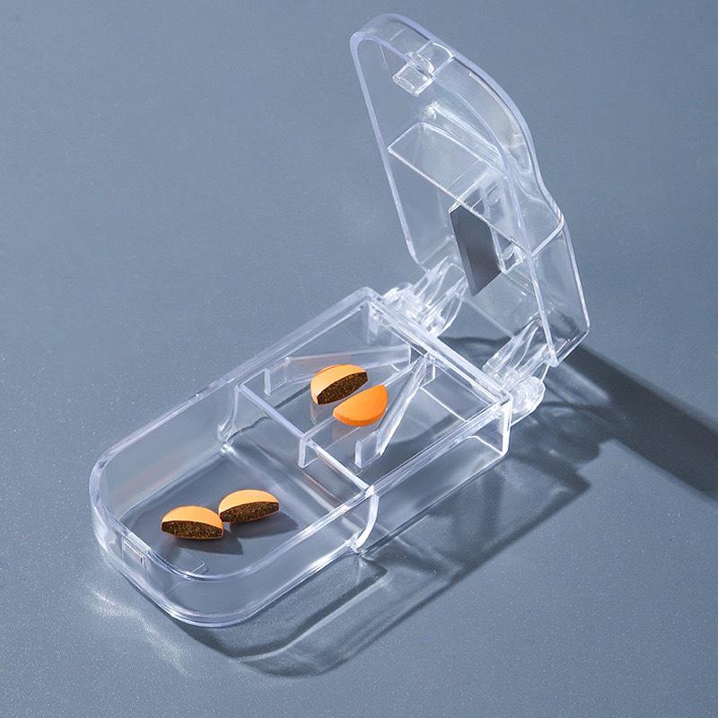 Portable Pill Box: Large Capacity, Sealed, Mini Dispenser with Cutter for Weekly Tablets