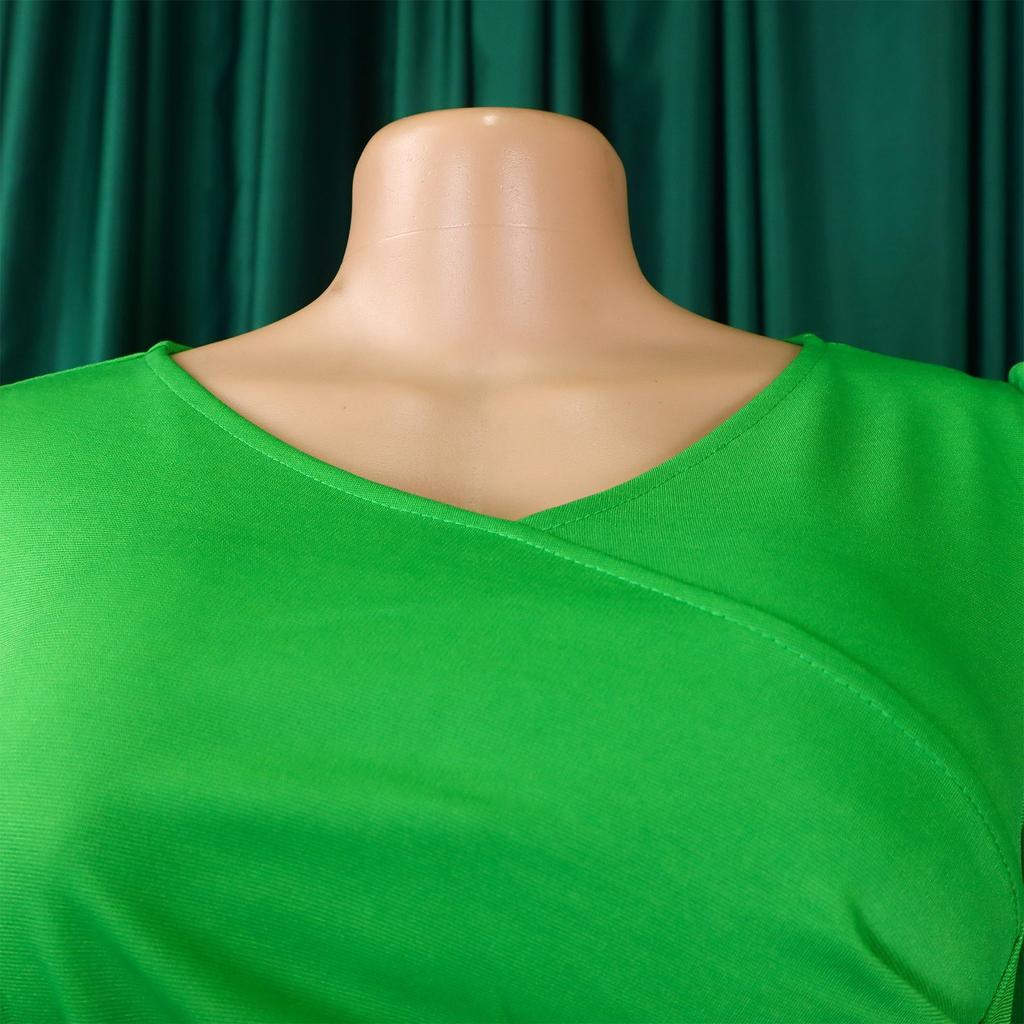 Women Elegant Dresses Belt Waisted Pleated Mid Calf Fashion Ladies 2026 New V Neck Short Sleeve Birthday Party Dress