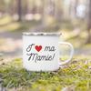 Super Papy Mamie Print Enamel Mug Creative Coffee Cups Drinks Water Milk Cup Enamel Mug Home Drinkware Gifts for Grandma Grandpa
