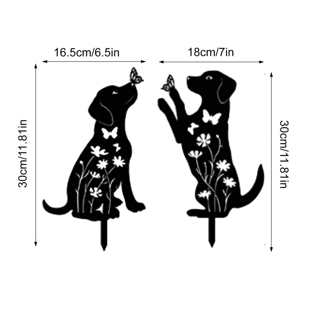 Dekoracyjny Palik Ogrodowy Palik Ogrodowy Kot 2 szt. Paliki Ogrodowe Puste Wzory Kot Pies Królik Metalowa Sylwetka Psa Sztuka Podwórkowa