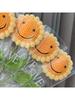 6Pcs Handmade Crochet Sunflower,Smile Knitted Flowers, Artificial Woven SunFlowers Best For Teacher's Day, Graduation Gift