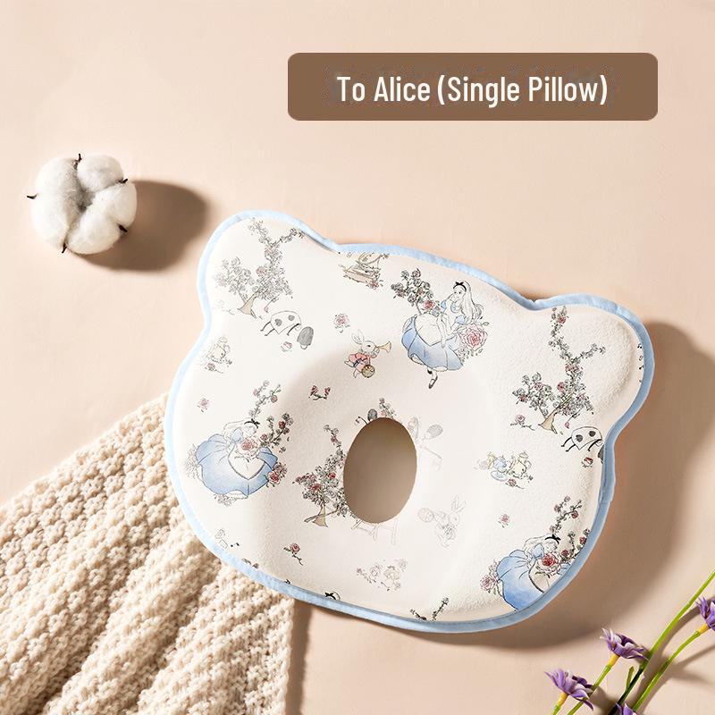 "Baby Memory Foam Pillow: Washable Silicone, 0-1 Years, Round Head Support"