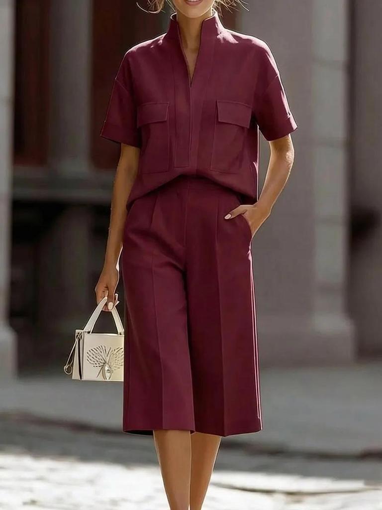 2026 Spring Women's Casual Loose Solid Color Suit