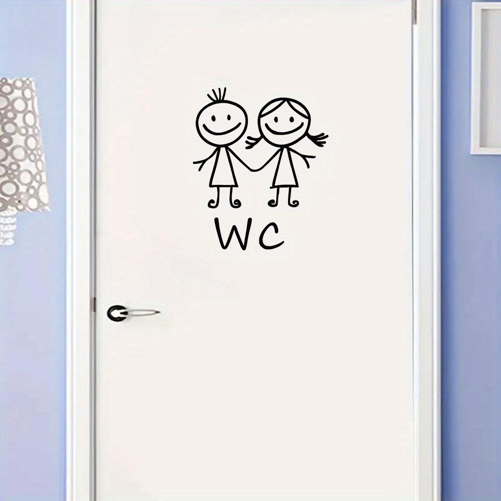 1pc Cartoon Men And Women WC Wall Sticker For Bathroom Decoration Vinyl Home Decals Waterproof Poster Door Stickers Toilet Sign