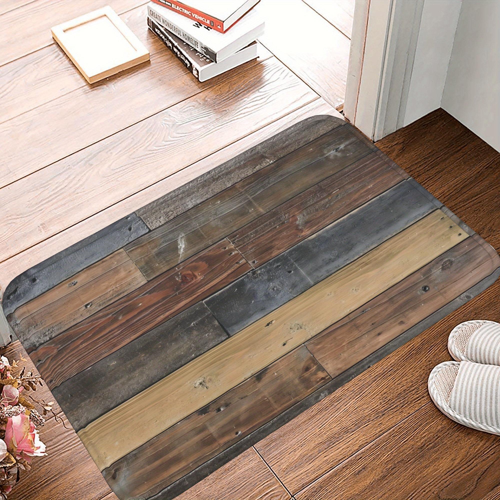

1PC Old wooden Kitchen Rug Non-Slip Door Mats Pop design Bathroom Rug Bath Mat Carpet for Home Sink Laundry Decor 40cm x 60cm