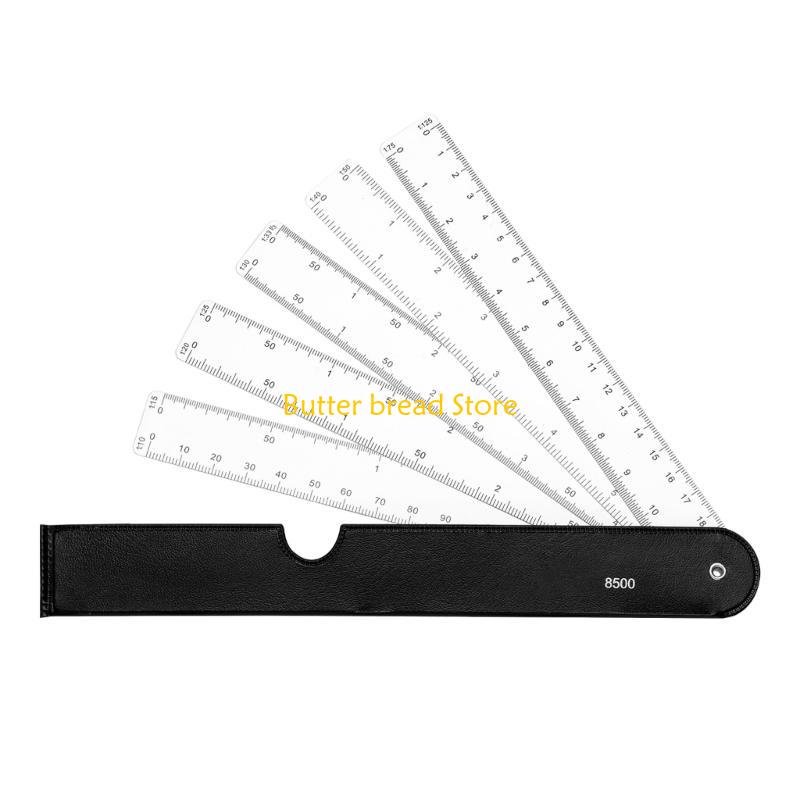 W89C Multipurpose Engineering Ruler Folding Portable Ruler Fan Shaped Scale Ruler