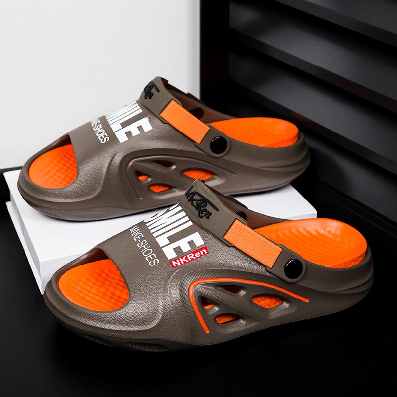 Fashion Summer Men's Slippers Thick Bottom Anti-Slip Sandals Casual Comfortable Driving Beach Shoes EVA Outsole For Indoor And Outdoor