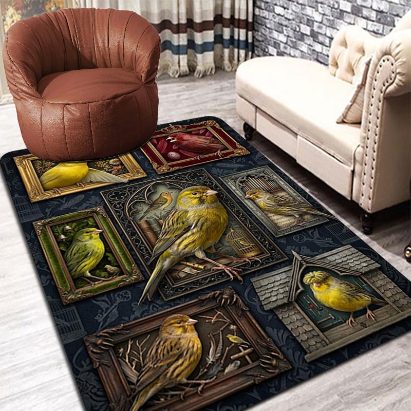 Canary Collection Pattern Rug Floor Mat for Living Room or Bedroom Soft and Comfortable Carpet a Gift for Birthday and Holiday.