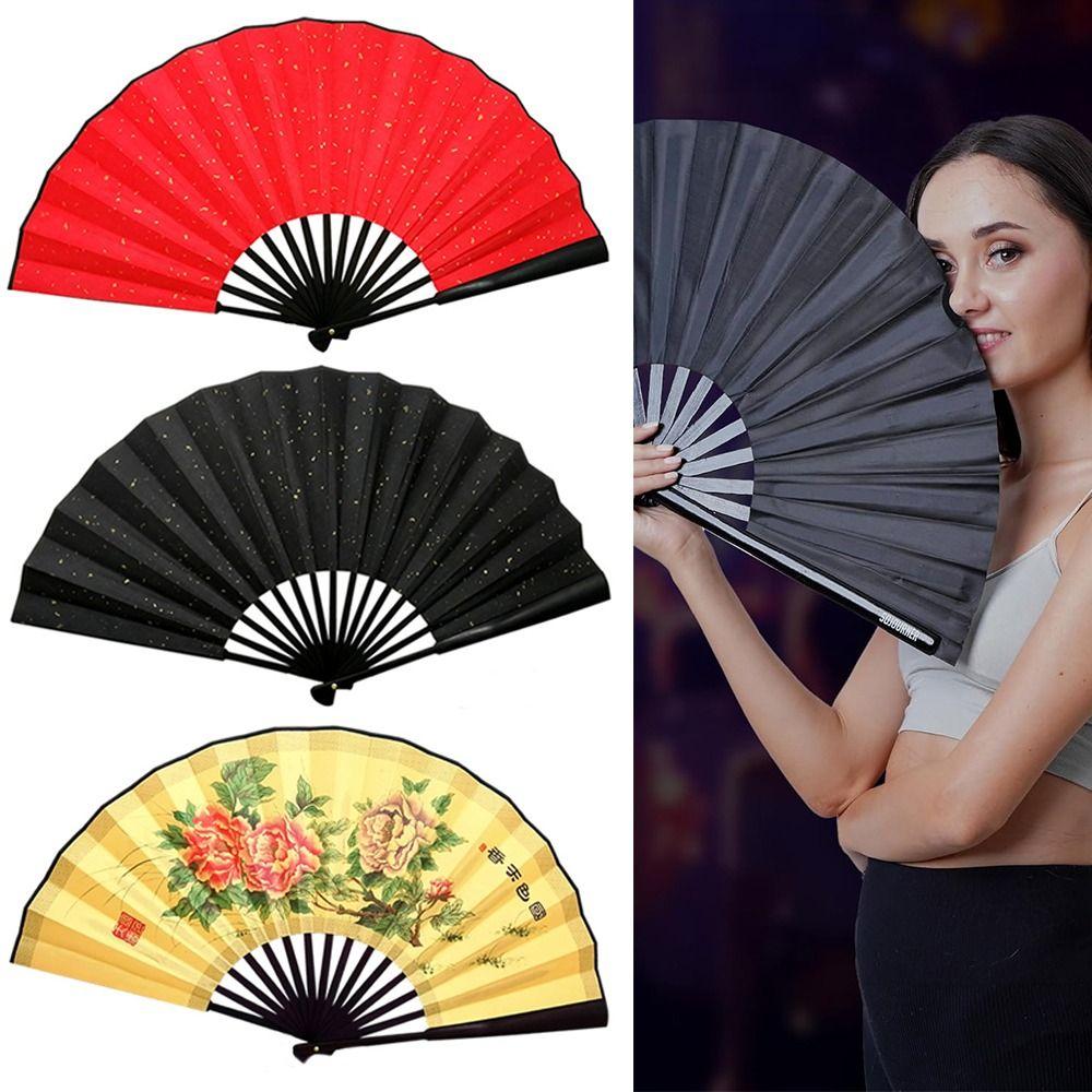

Handheld Large Folding Fan Pure Color Clack Fan New Hand Fan for Women Festival Accessories 26.5CM-C